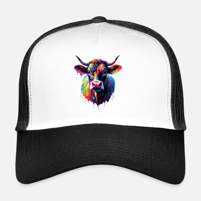 Explosion colorée des têtes de vache Casquette trucker 