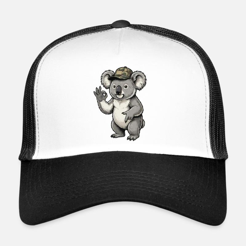 Koala im Tarnhut Trucker Cap