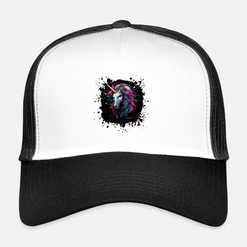 Farbsplatter Einhorn Kunst Trucker Cap