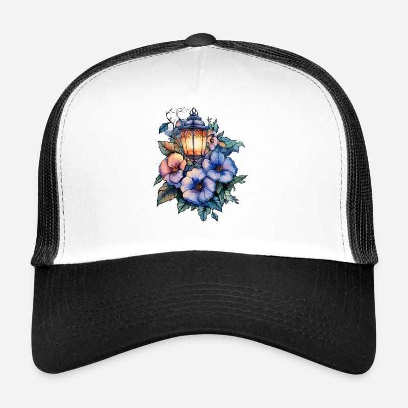 Laternenlicht und Blütenbouquet Trucker Cap