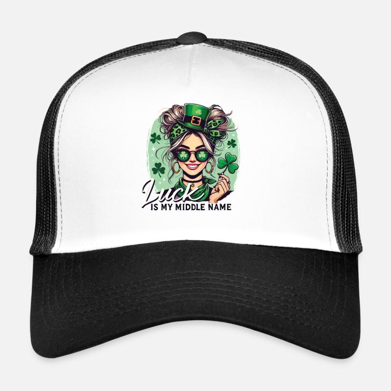 Luck Is My Middle Name St Patrick's Day Trucker Cap