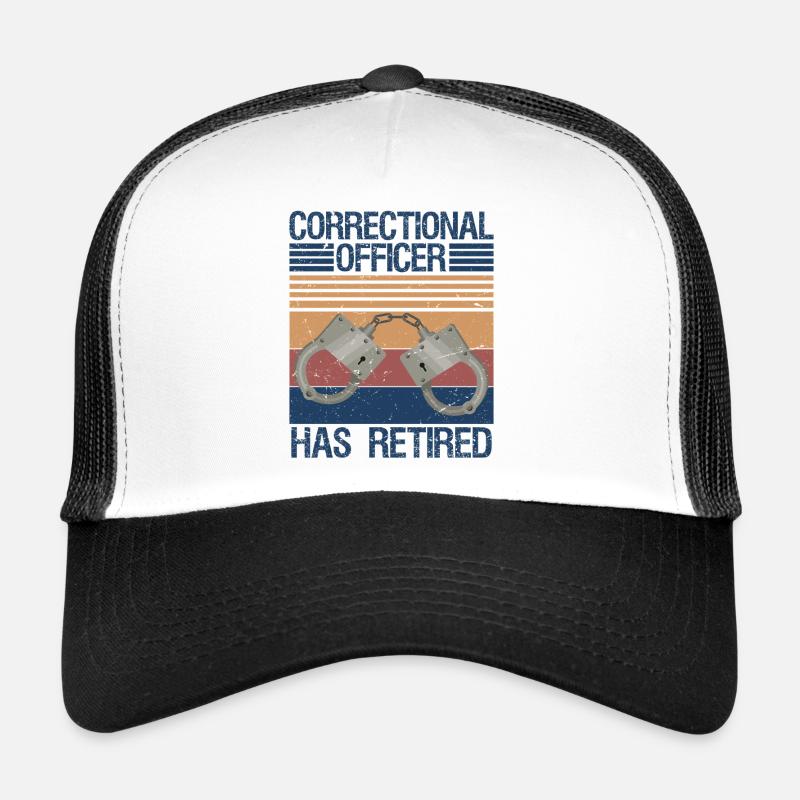 Retired Correctional Officer Retirement Party Gift - Trucker Cap - Weiß/Schwarz