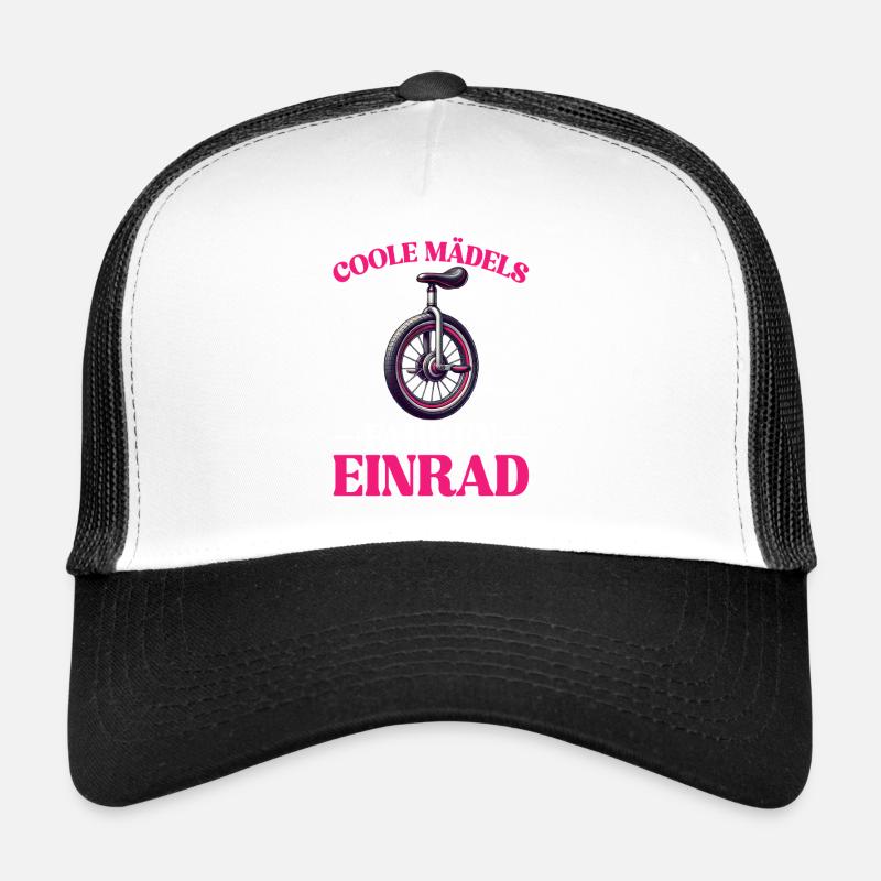 Coole Mädels Fahren Einrad - Trucker Cap - Weiß/Schwarz