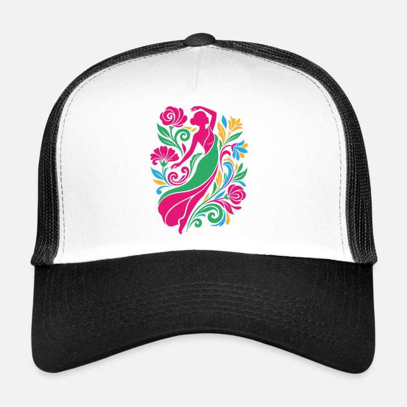Floral dance in colour - Trucker Cap - white/black