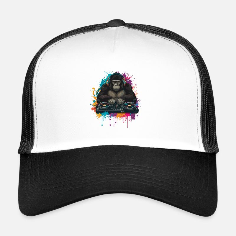 Gorilla DJ at the mixing desk Trucker Cap