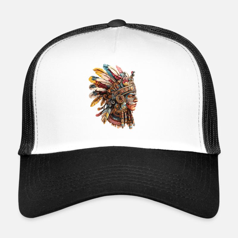 Coiffe en plume aztèque Casquette trucker 