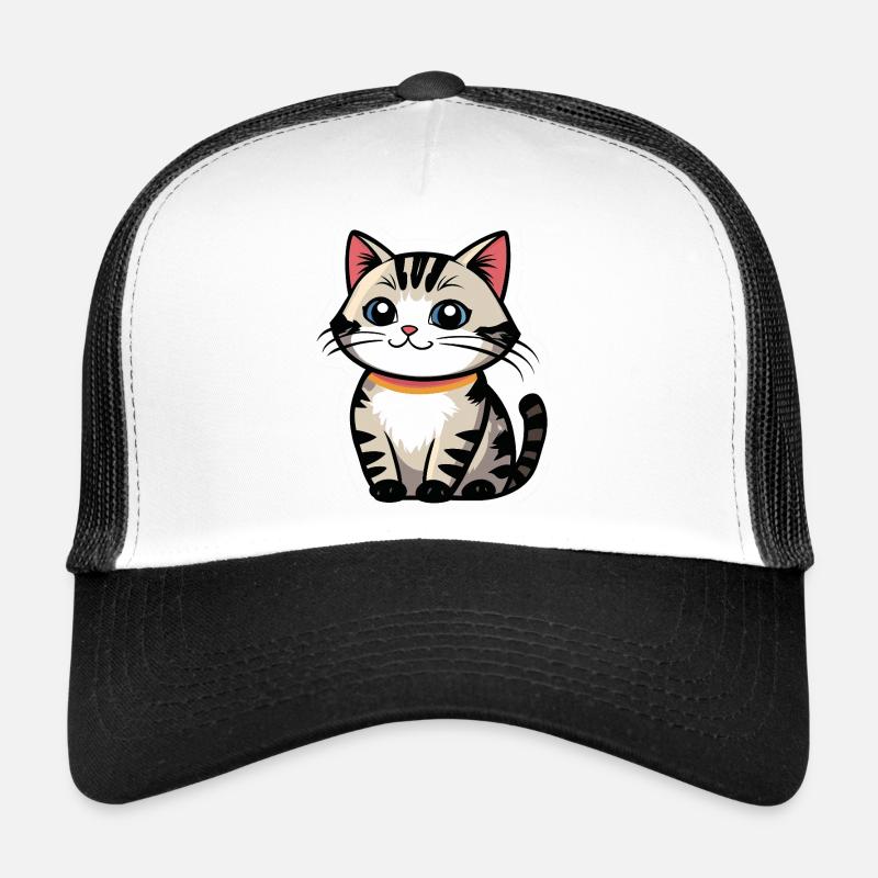 Kawaii Cat Logo with Collar Trucker Cap