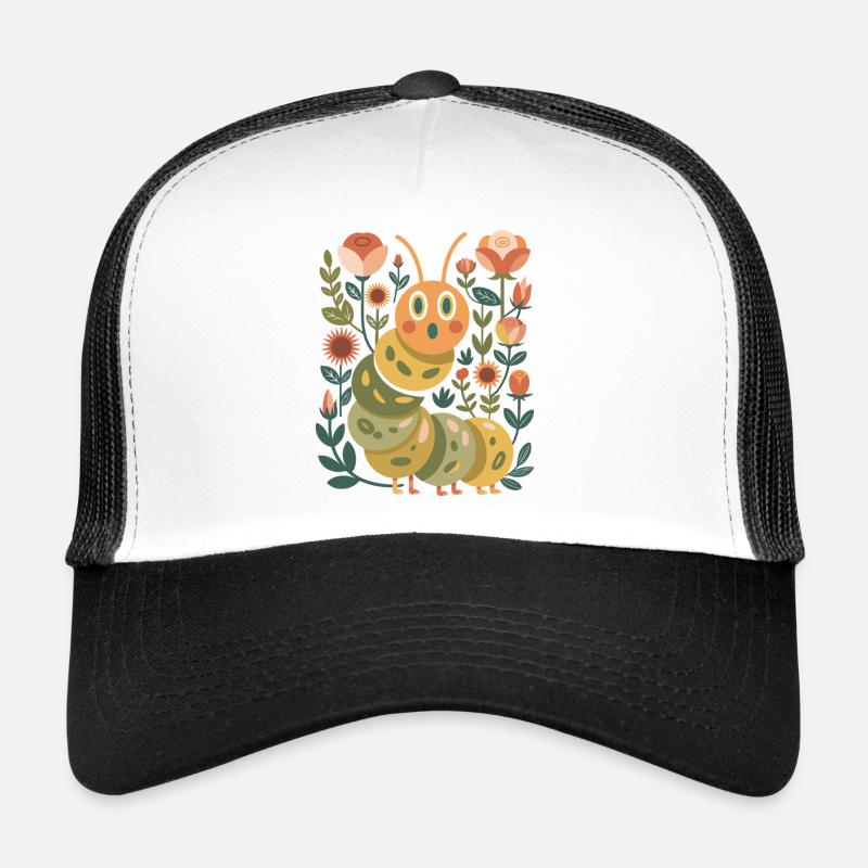 Chenille dans le jardin de fleurs Casquette trucker 