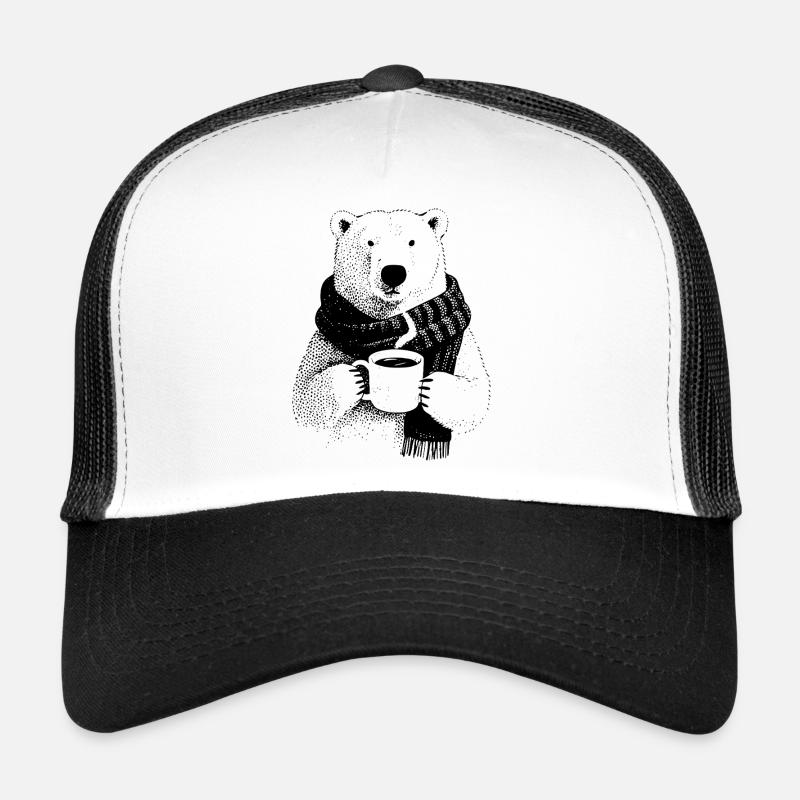 Ours polaire du café - Casquette trucker - blanc/noir
