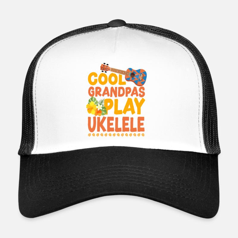 Hawaiian Ukulele Uke Cool Grandpas Trucker Cap
