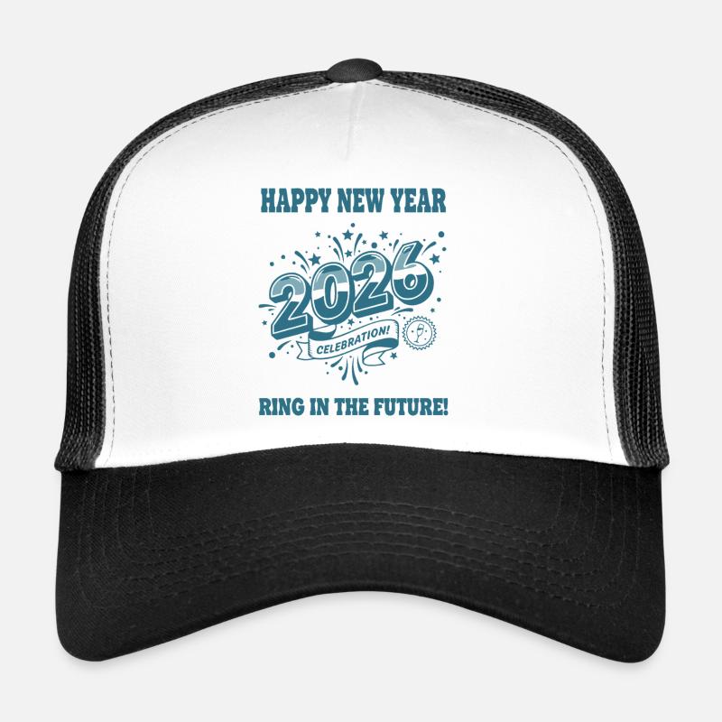 Happy New Year 2026 Celebration Ring Future Trucker Cap