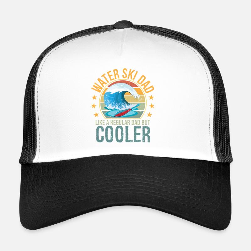 Waterski Dad Fathers Day Ski Lover Dad Water Ski - Trucker Cap - white/black