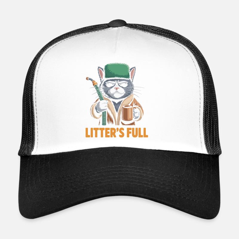 Litter Full Funny Christmas Cat Parodie - Trucker Cap - Weiß/Schwarz