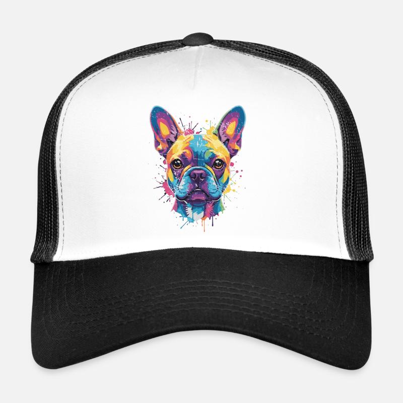 Chien Bulldog Multicolore Pop Art Casquette trucker 