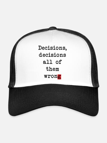 Wrong Decisions Club - Trucker Cap - white/black - Front