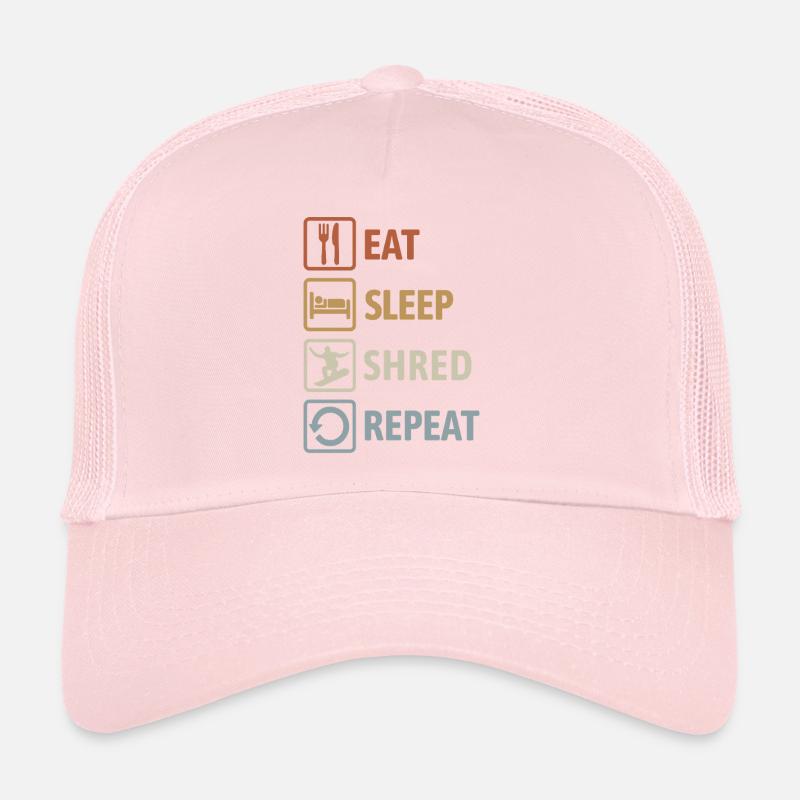 Eat Sleep Shred Repeat - Snowboarding Trucker Cap