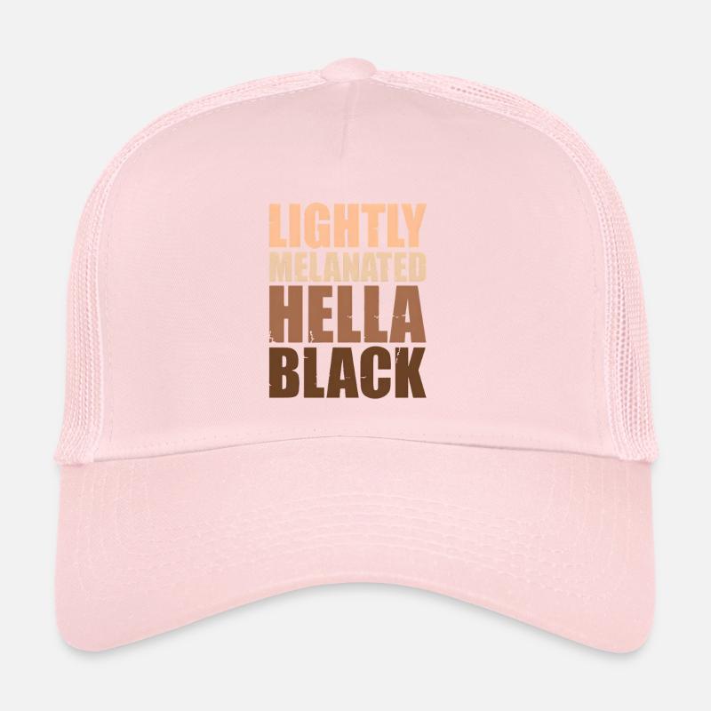 Lightly Melanated Hella Black Trucker Cap