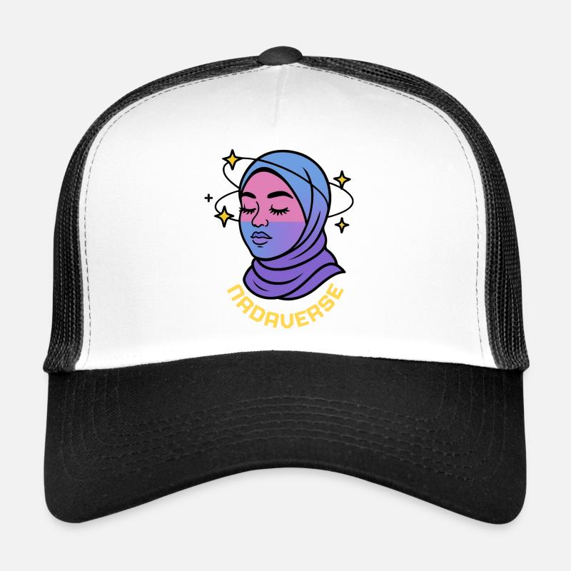Nadaverse Hijab Starlight - Trucker Cap - white/black