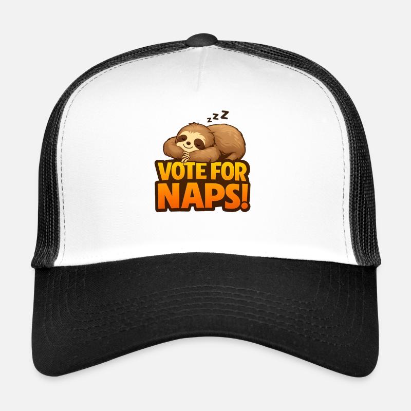 Vote For Naps Schläfer Faultier Design Trucker Cap