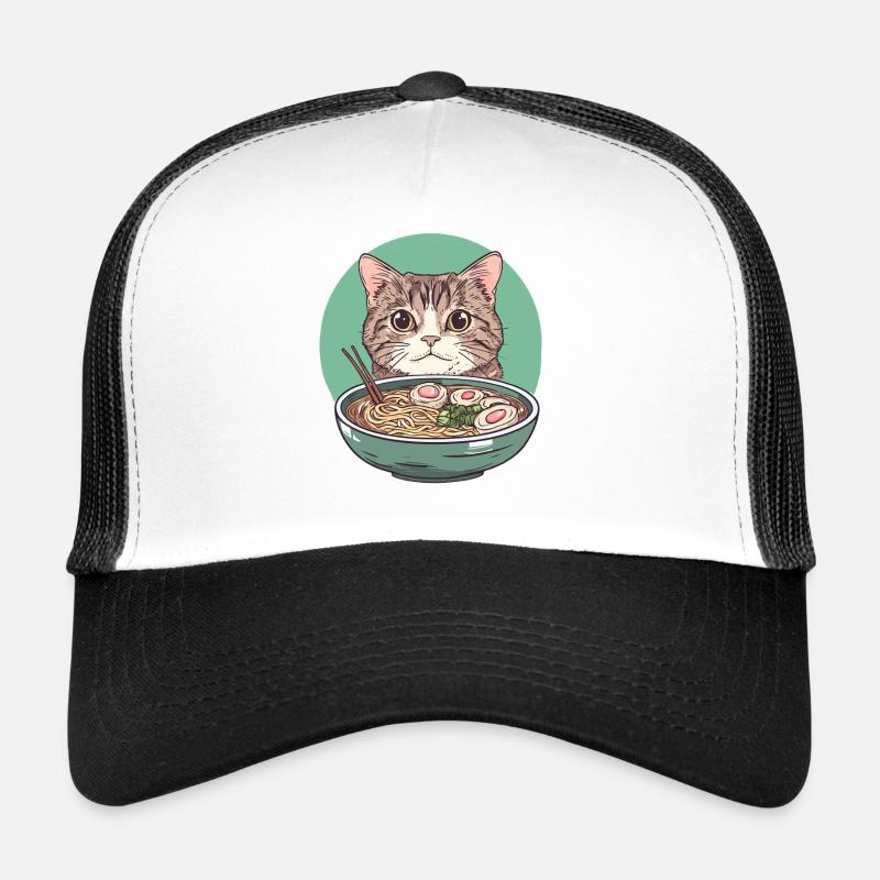 Cat with Ramen: Noodle Purring Trucker Cap