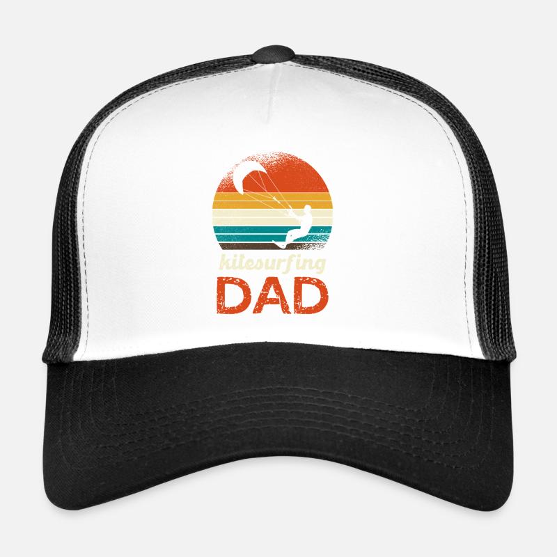 Kitesurfing Dad Retro Logo - Trucker Cap - Weiß/Schwarz