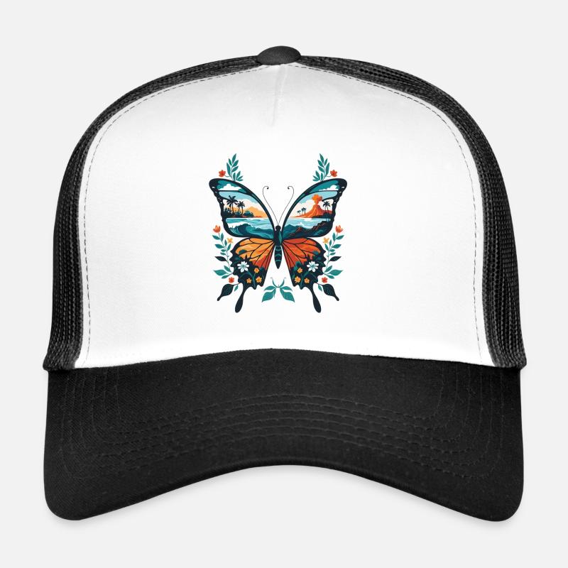 Papillon volcanique tropical Casquette trucker 