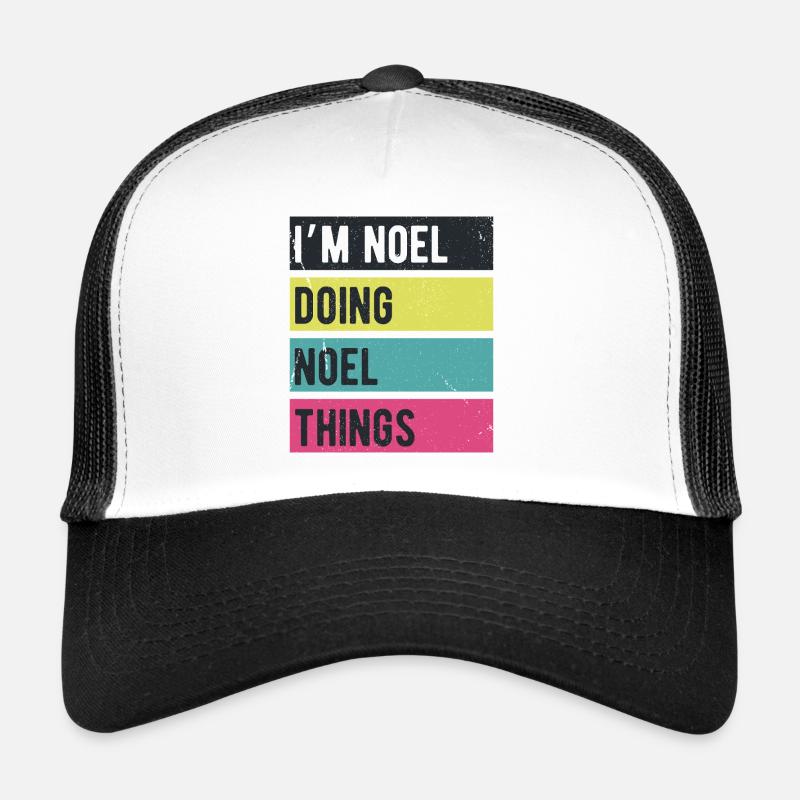 Ich bin Noel und mache Noel-Dinge Retro-Farben Trucker Cap