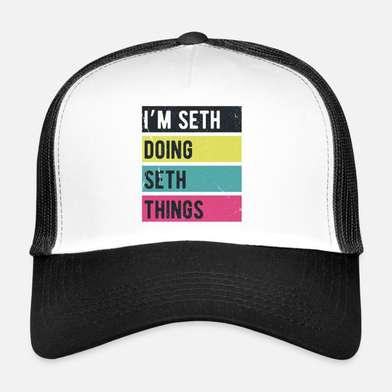 Ich bin Seth und mache Seth-Dinge Retrofarben Trucker Cap