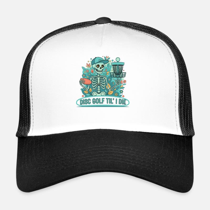 Disc Golf Til I Die Skeleton Lustiger Disc-Golfer Trucker Cap