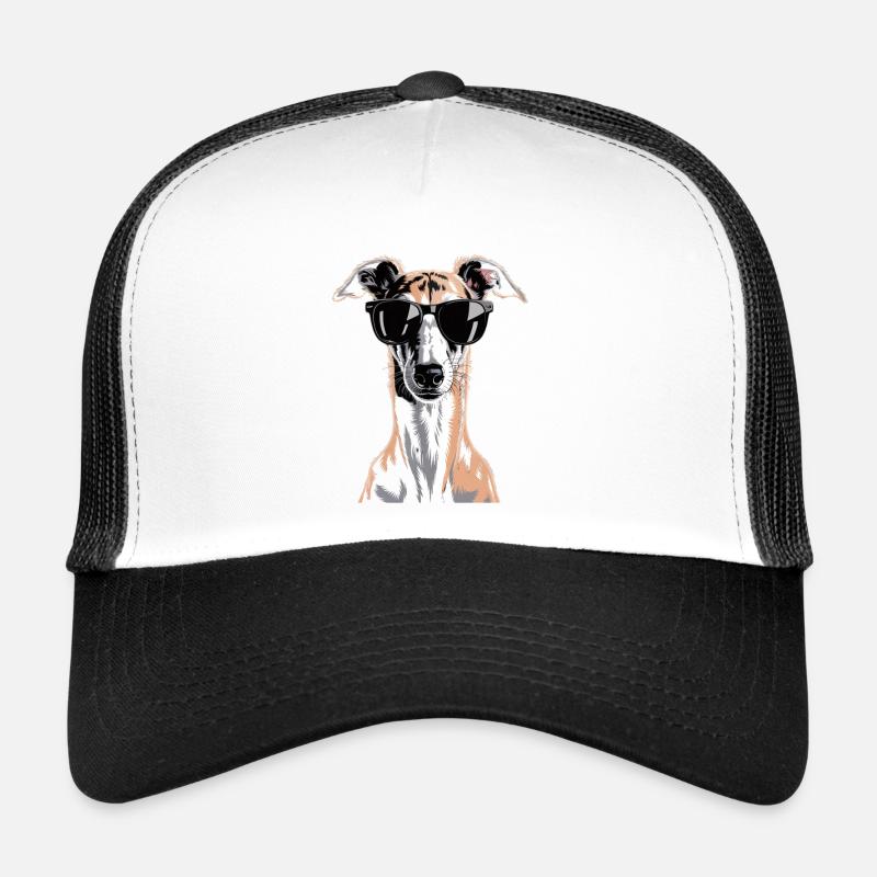 Greyhound Windhund - Trucker Cap - Weiß/Schwarz