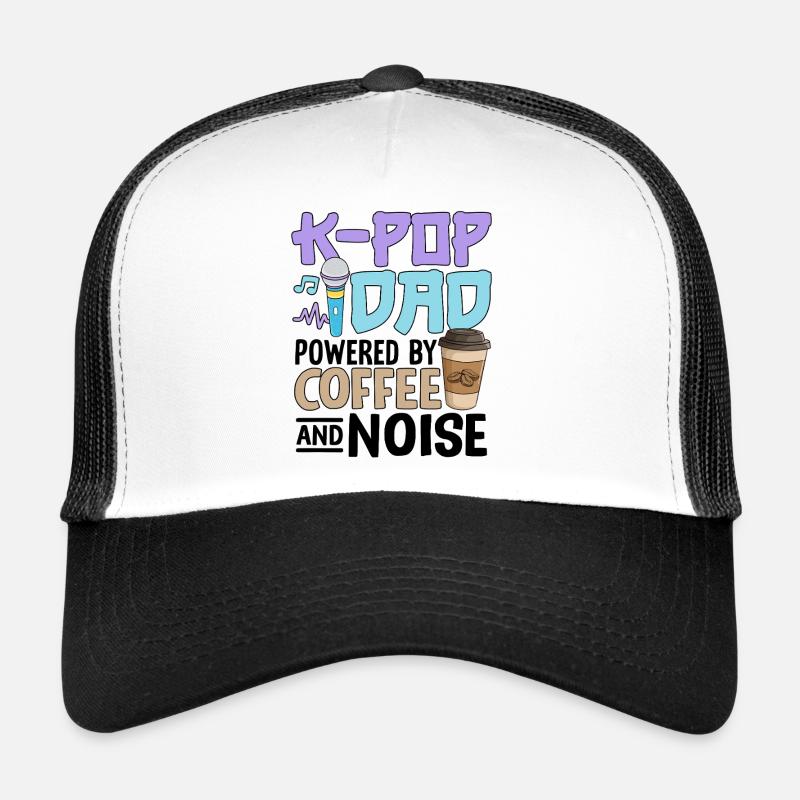 K Pop Dad Powered By Coffee And Noise Trucker Cap