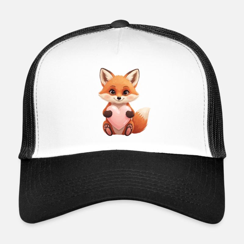 Cute fox with heart Trucker Cap