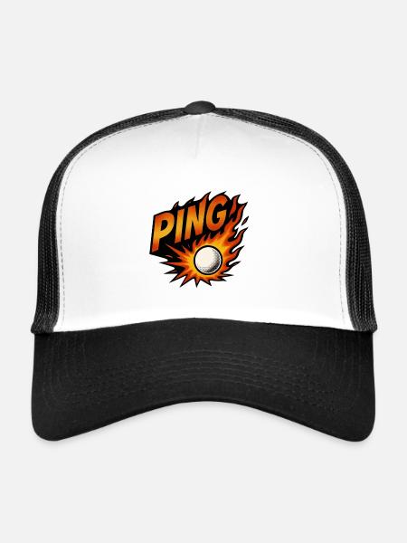 Ping Pong - Tennis de Table - Casquette trucker  - blanc/noir - Devant