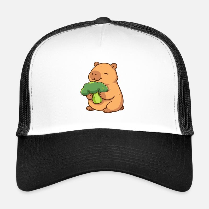 Capybara mit Brokkoli – entspannt & niedlich Trucker Cap