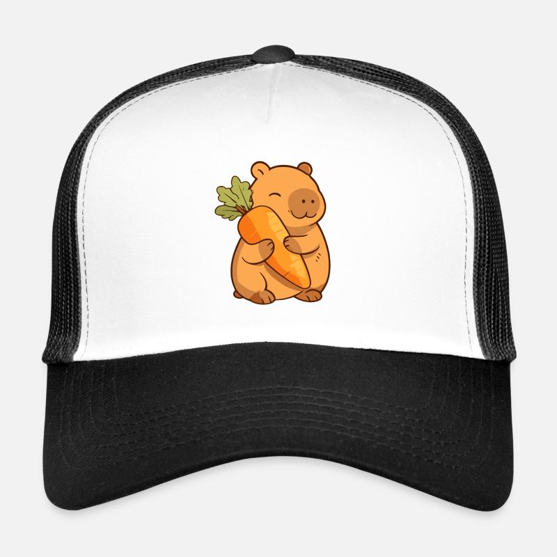 Capybara à la carotte – détendu et mignon Casquette trucker 