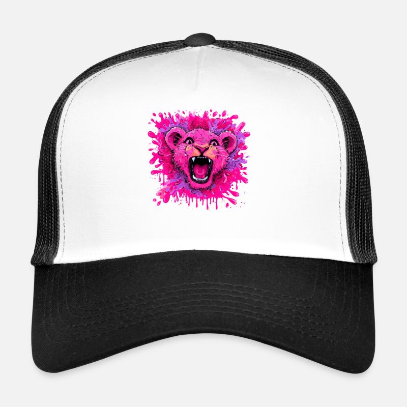 Lion rose dans une touche de couleur Casquette trucker 