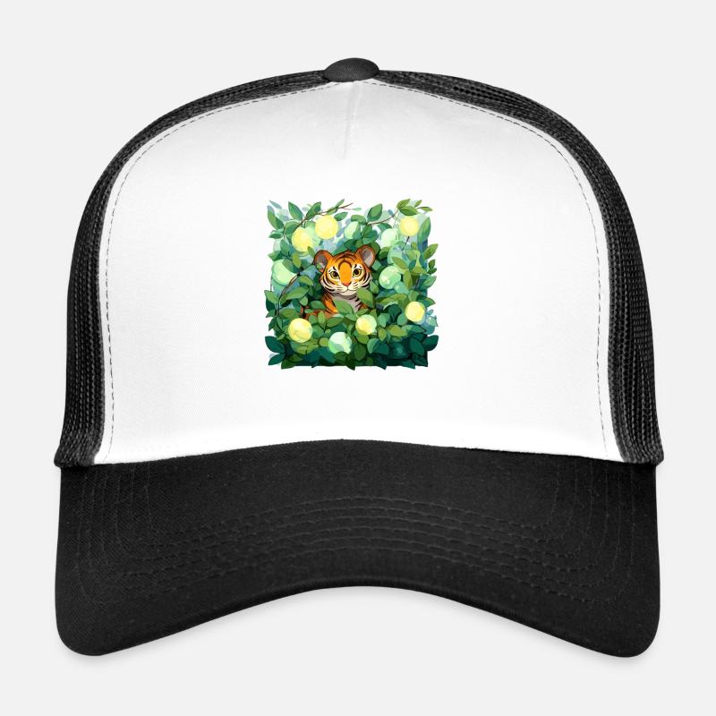 Tiger in lemon leaves Trucker Cap