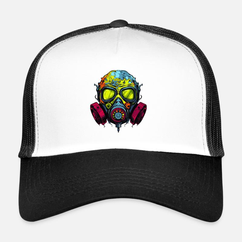 Graffiti sur le masque à gaz Casquette trucker 