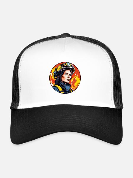 Fire Brigade Firefighter - Trucker Cap - white/black - Front
