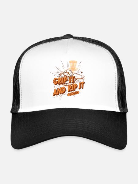 Grip It And Rip It Disc Golf Funny Disc Golf - Trucker Cap - white/black - Front