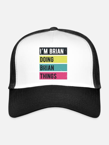 Je suis Brian qui fait Brian Things Rétro Colors - Casquette trucker  - blanc/noir - Devant
