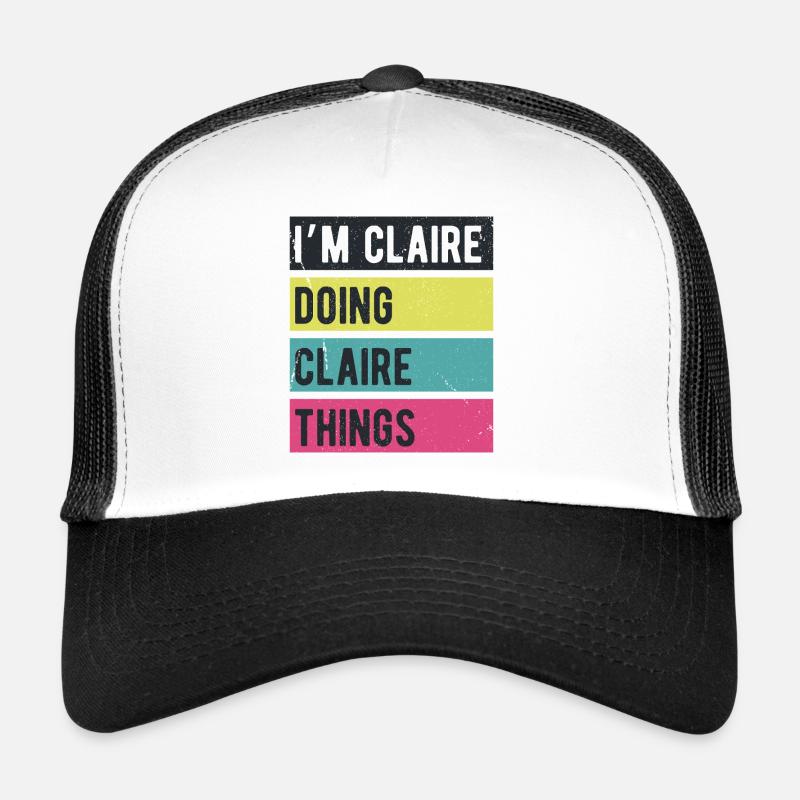 I’m Claire Doing Claire Things Retro Colors Trucker Cap