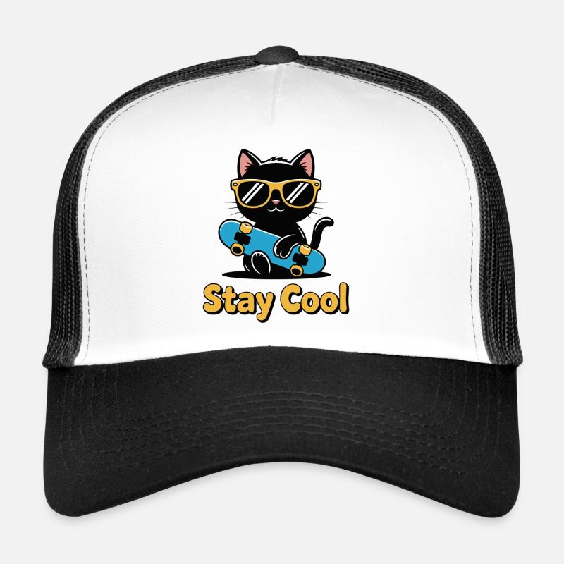 Chat patineur Reste Cool Casquette trucker 