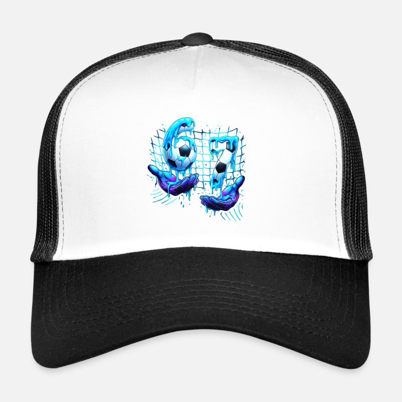 Soccer 67 Funny Six Seven Hands meme - Trucker Cap - Weiß/Schwarz
