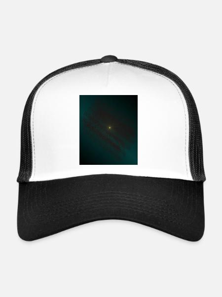 Spirale de lutte turquoise au centre - Casquette trucker  - blanc/noir - Devant