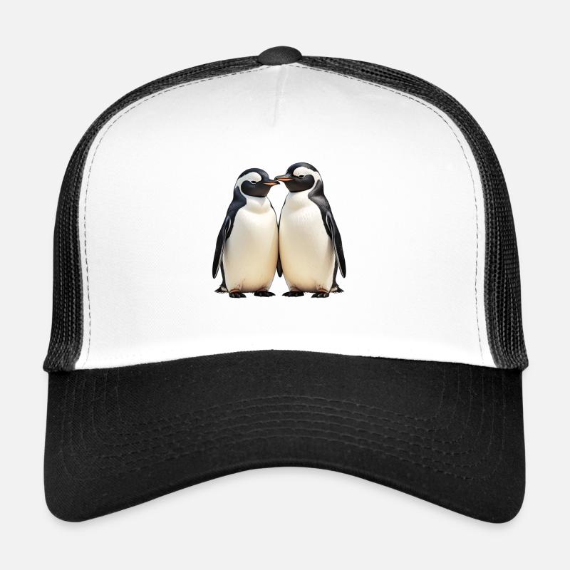 Duo de manchots câlins en vue Casquette trucker 