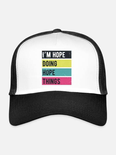 J’espère faire des choses rétro - Casquette trucker  - blanc/noir - Devant