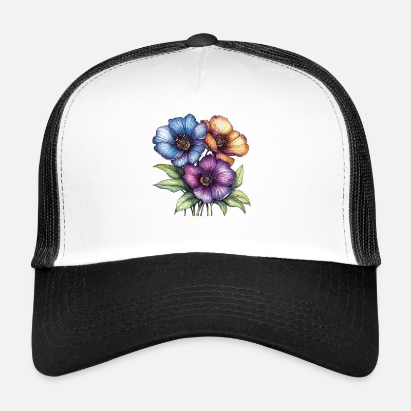 Trio des Fleurs Colorées Casquette trucker 