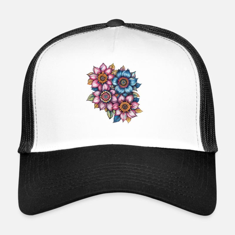 Motif de fleurs en tourbillon de fleurs Casquette trucker 