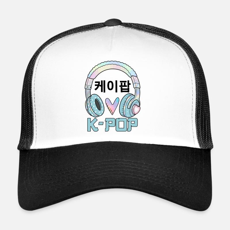K Pop 케이팝 - Casquette trucker  - blanc/noir